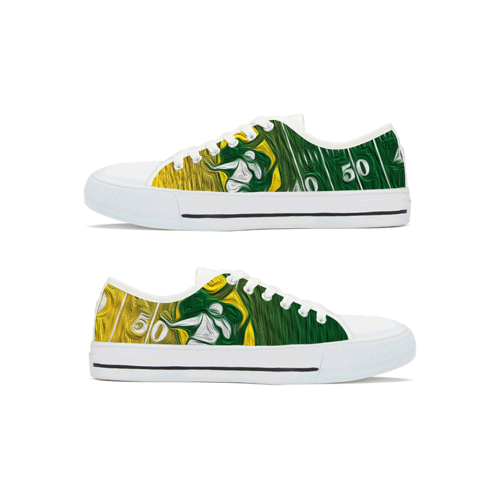Men's Green Bay Packers Low Top Canvas Sneakers 004